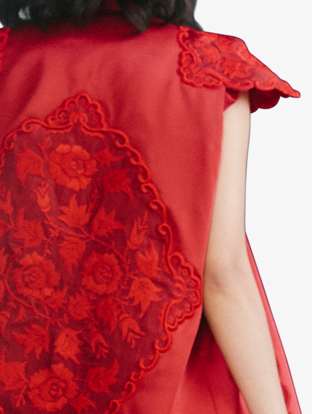 Ruby Red Embroidered Suit Set