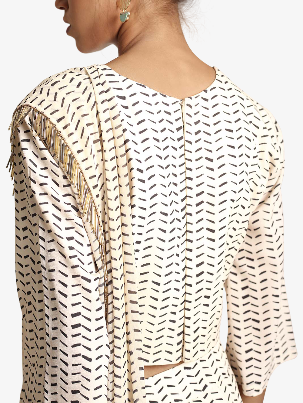 Dash Print Crop Top & Low Crotch Trousers