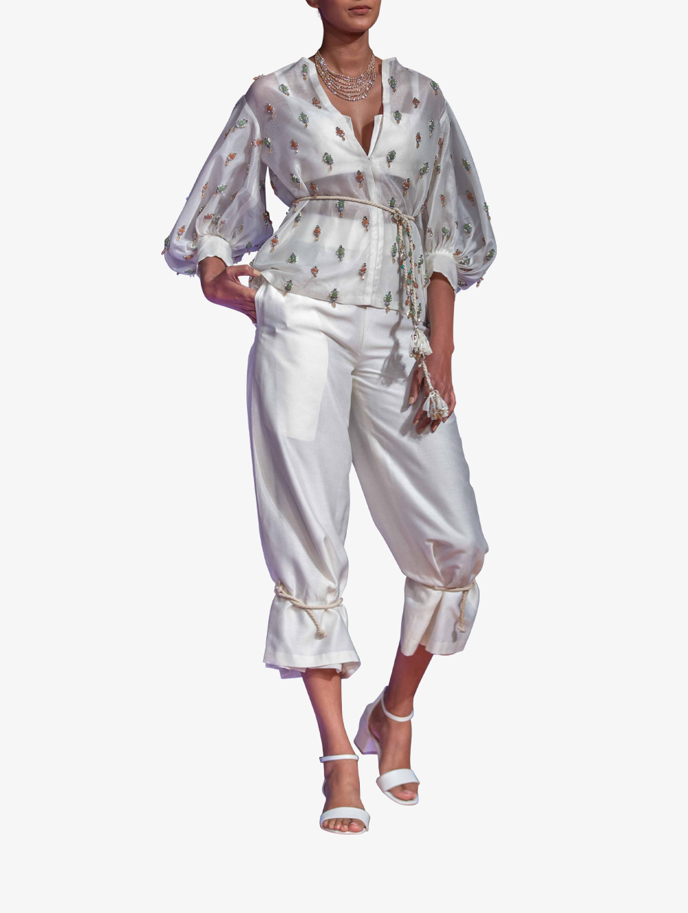 White Shirt + Trousers - Freda