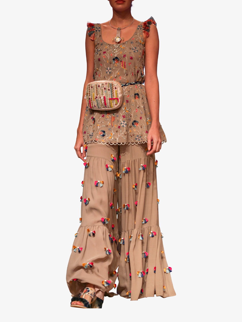 Embroidered kurta with Sharara trouser set