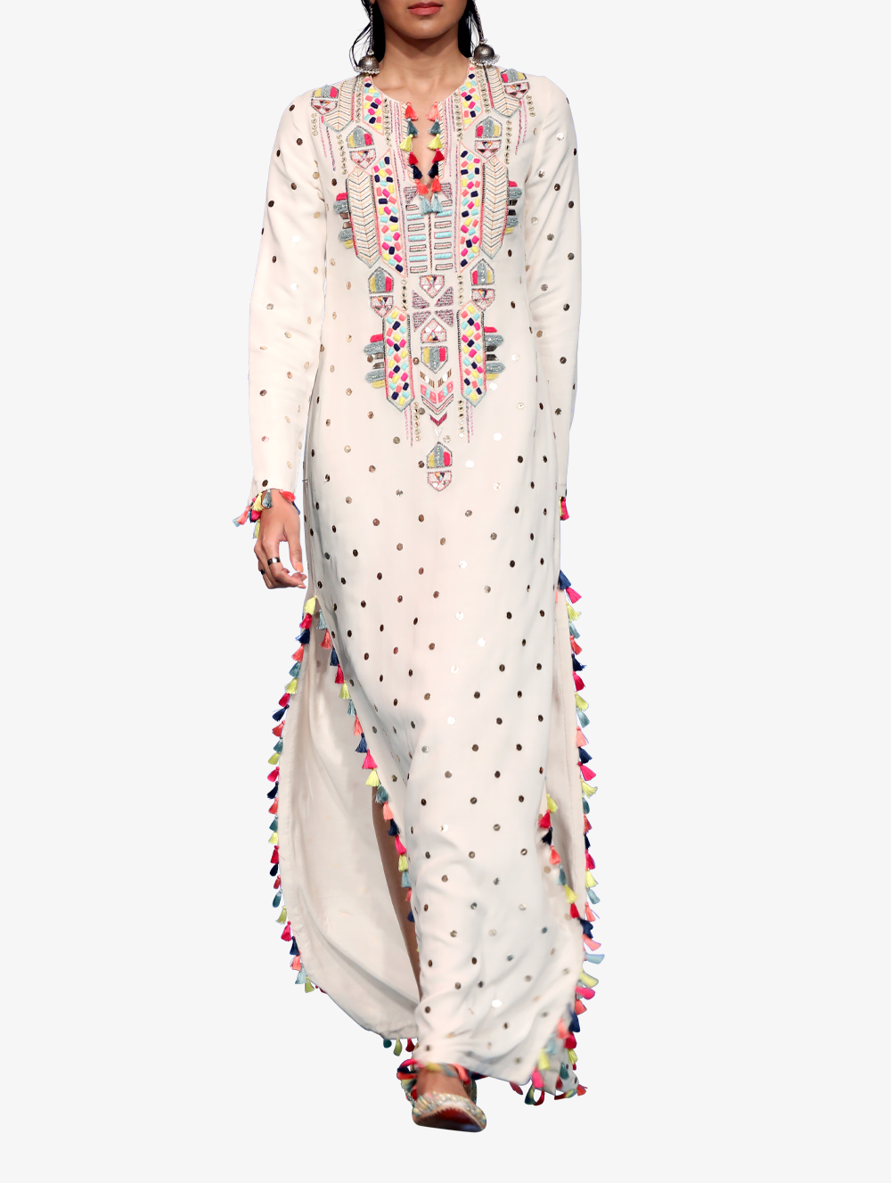 Off-White Dot Mukaish Highslit Kaftan