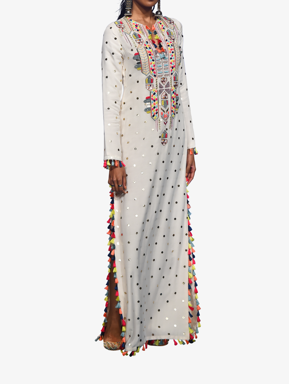 Off-White Dot Mukaish Highslit Kaftan