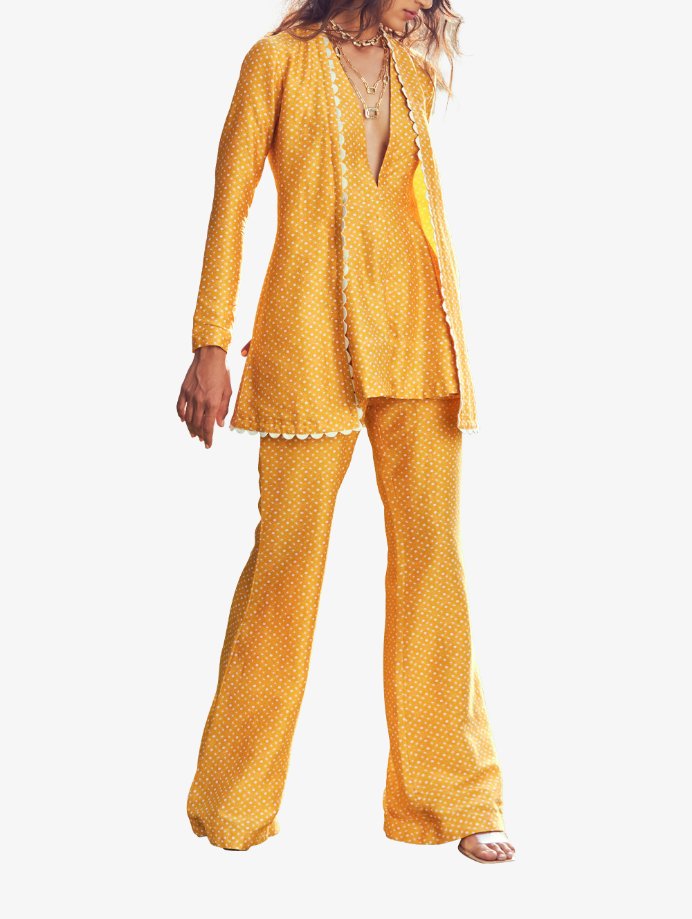 Yellow Pants + Peplum Top - JUDY