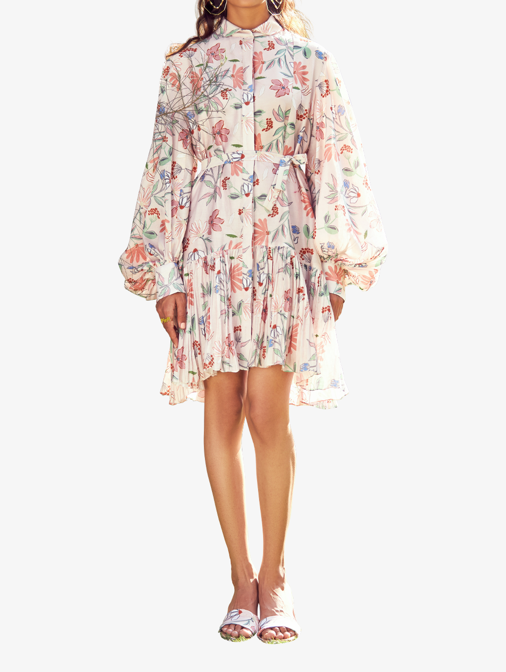 White Floral Dress - Trudy