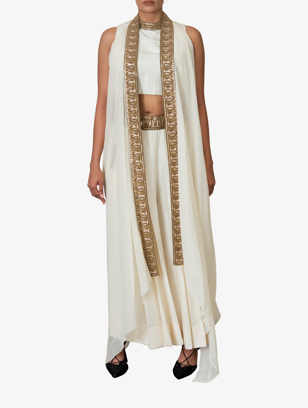 Three Piece Drape and Trouser set