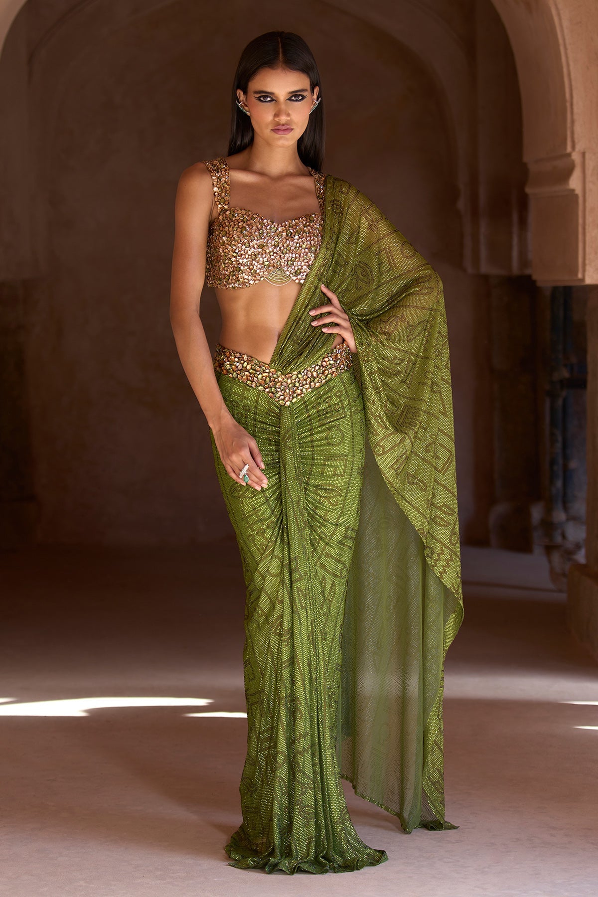 Alavia in Tiaa Saree Set