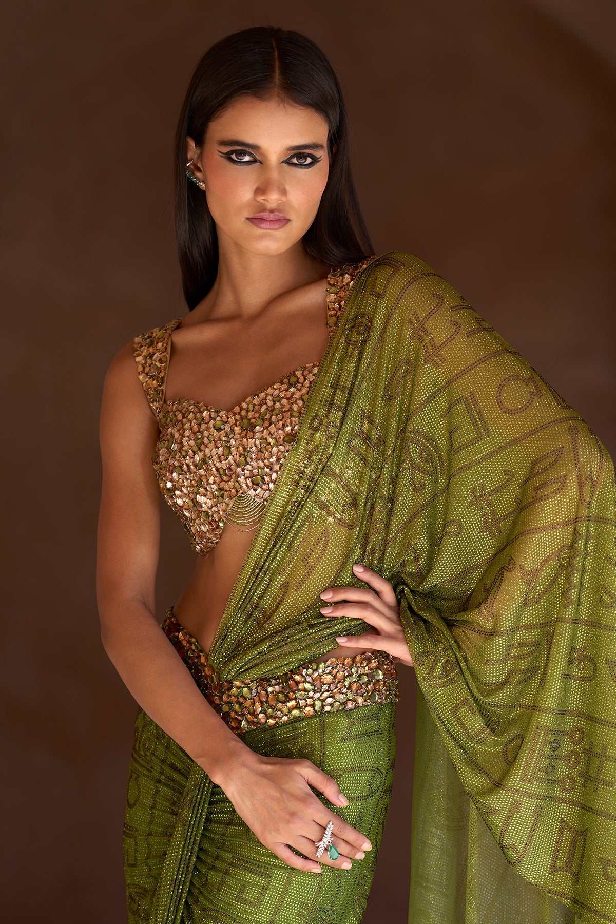 Alavia in Tiaa Saree Set