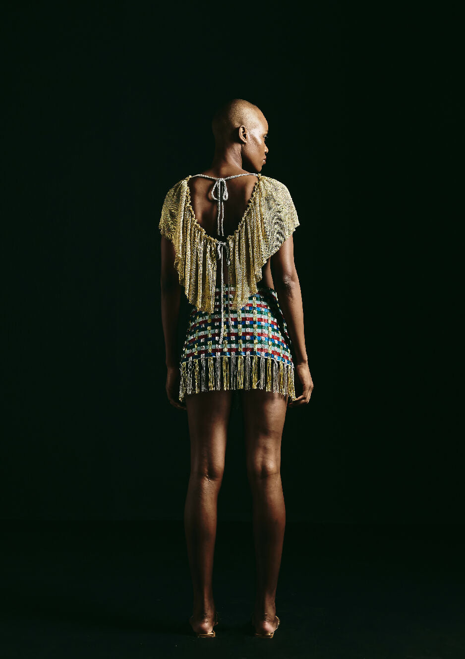 Handwoven Skirt + Cowl Top Ensemble