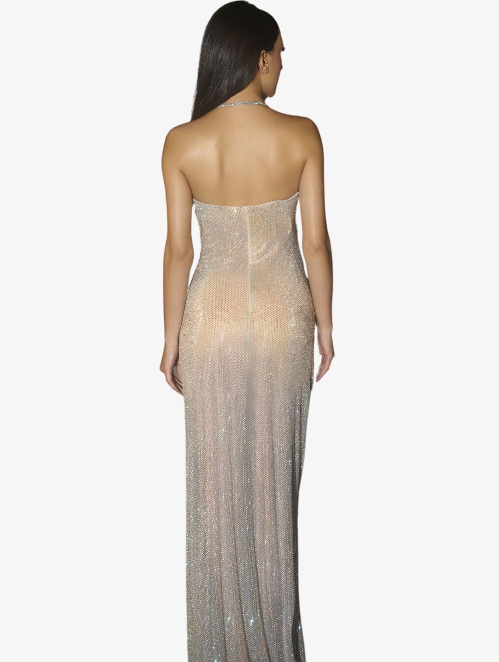 Silver Demi Cowl Gown
