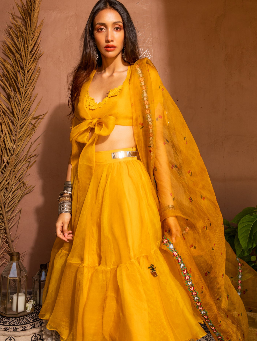 Mango Lace Ruffle Sari