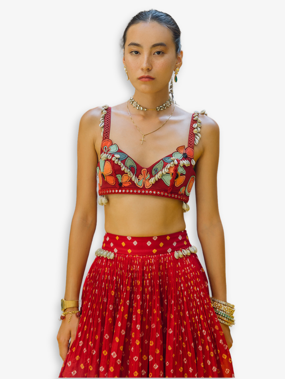 Lehenga Set - Seashells In A Meadow