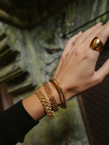 Gold chunky watch band bracelet