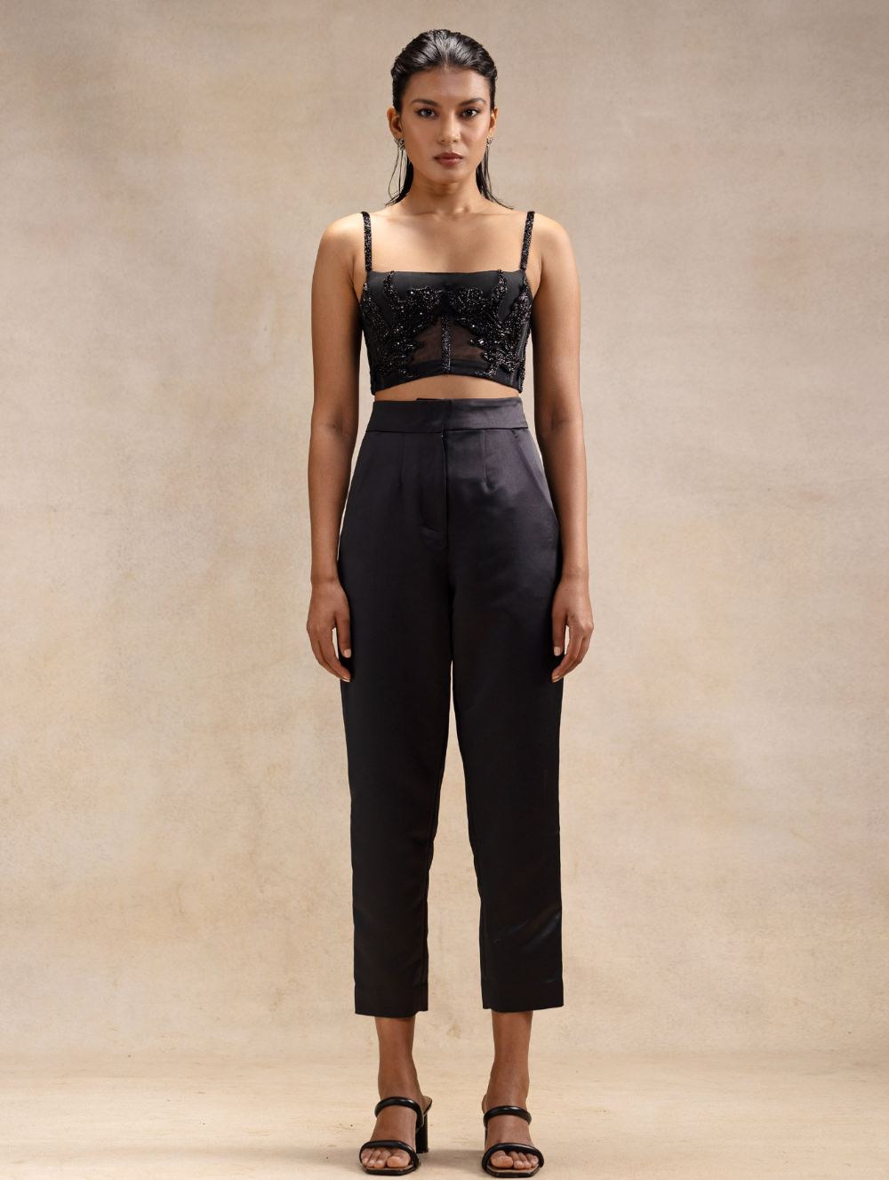 Corset hand embroidered Crop Top - Ayumi Top