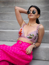 Pink Bandhini Trousers + Bralette