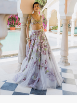 A Field of Purple Poppies Dupatta