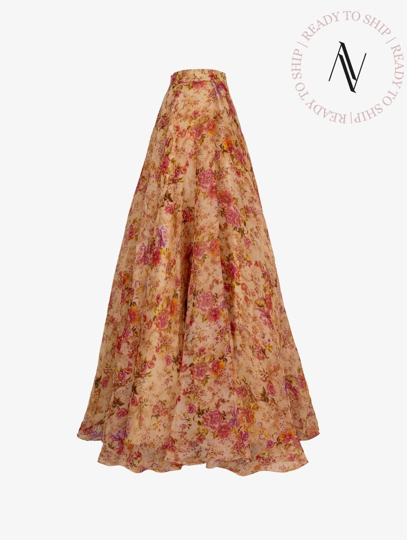 Organza Floral Print Skirt