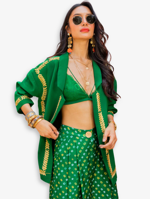 Emerald Bandhini Set