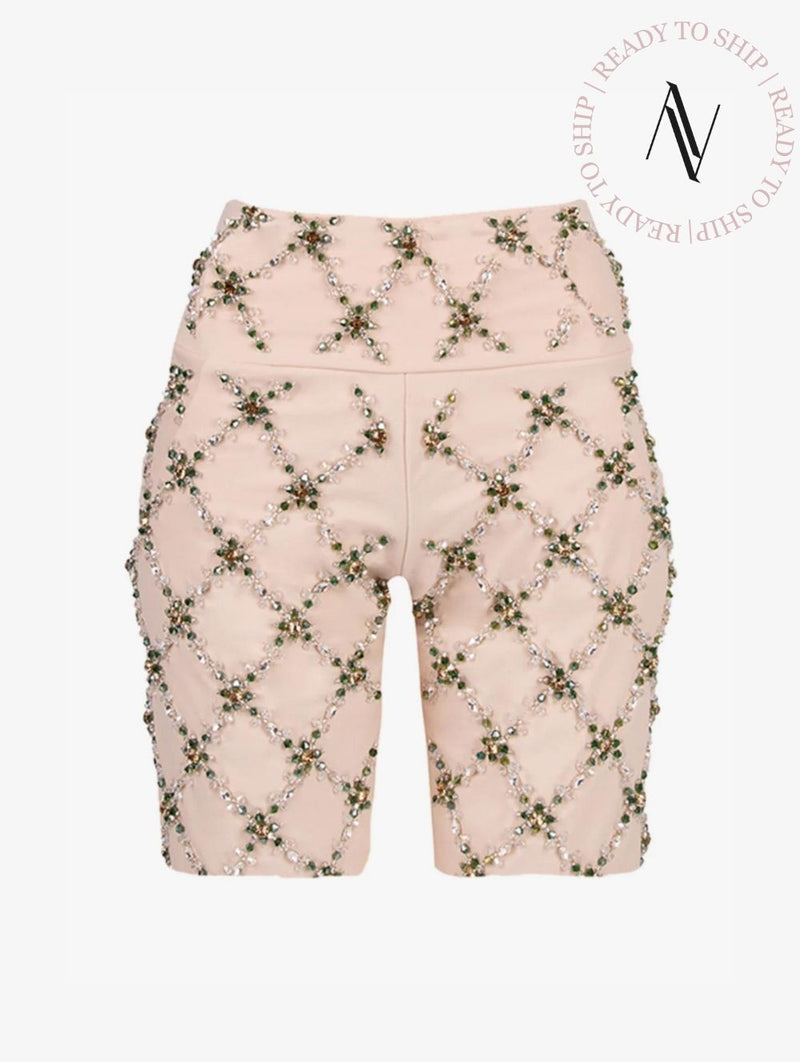 Ava crystal-embellished shorts