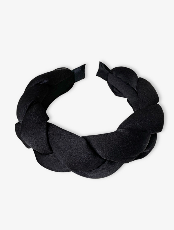 Black Braided Oversized Hairband