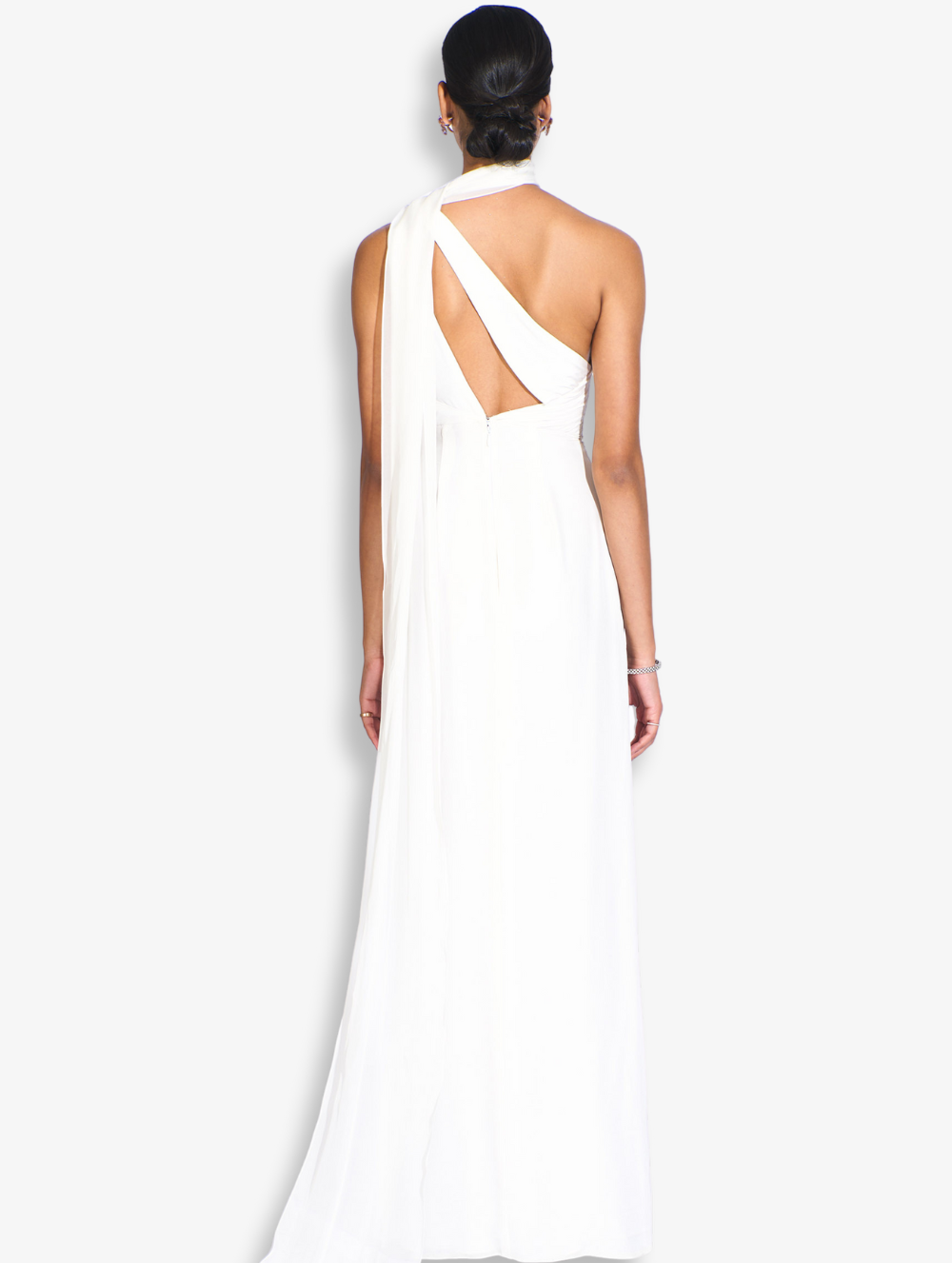 White Jasmine Ruched Gown
