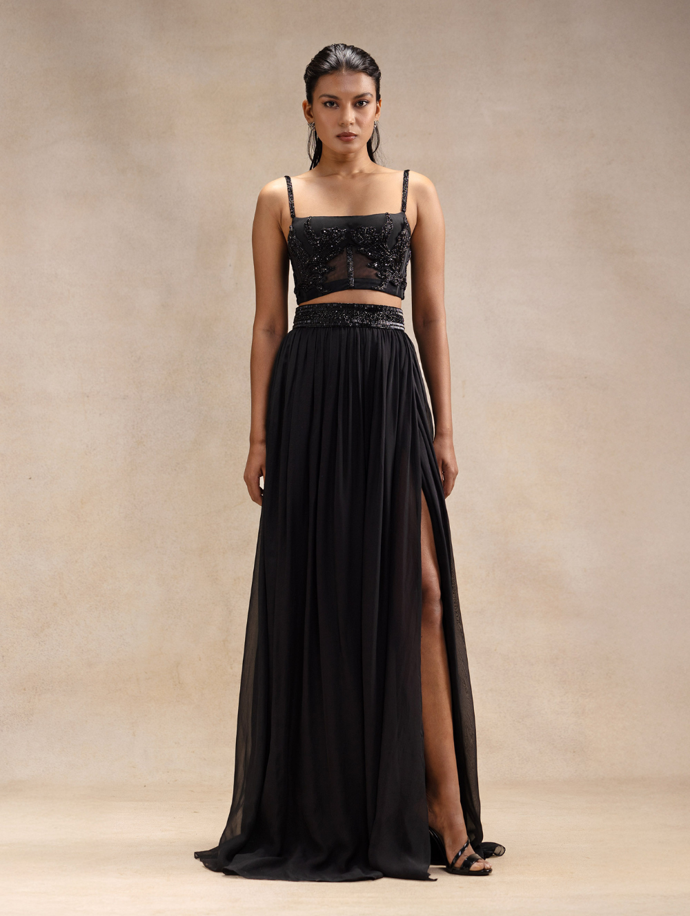 Corset hand embroidered Crop Top - Ayumi Top