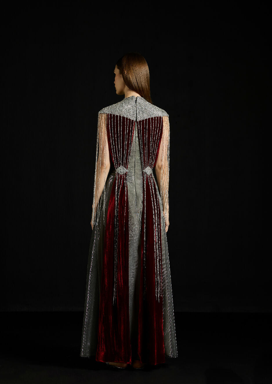 Velvet and Sequins Fringe Dress
