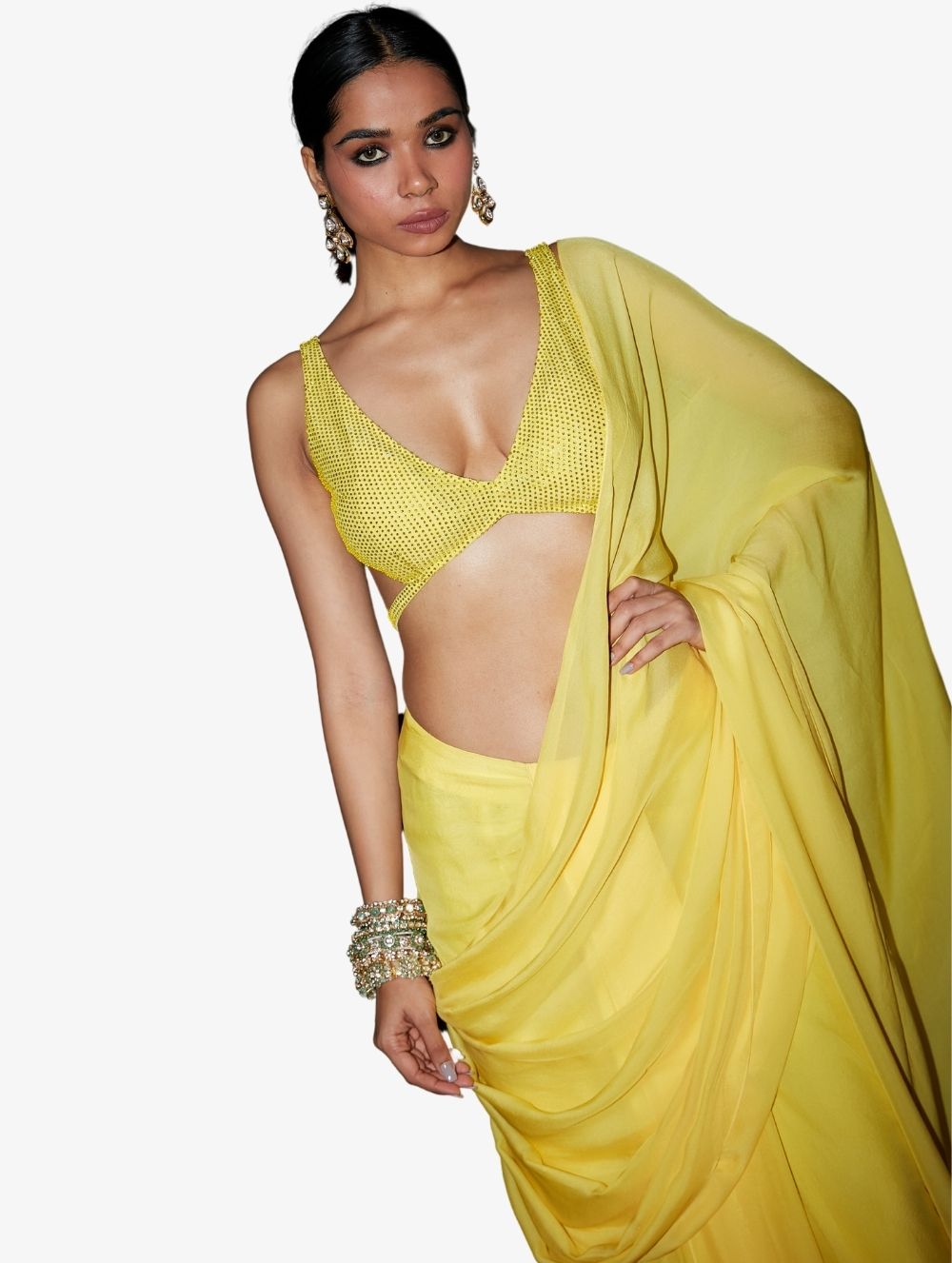 Naadia Yellow Saree Set
