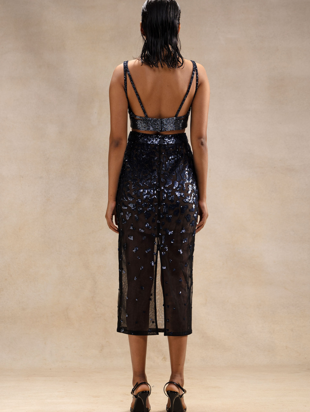 Embroidered Bralette & Skirt - Lynx