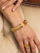 Gold chunky ribbed bangle