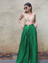 Emerald Bandhini Trousers + Slinky Blouse