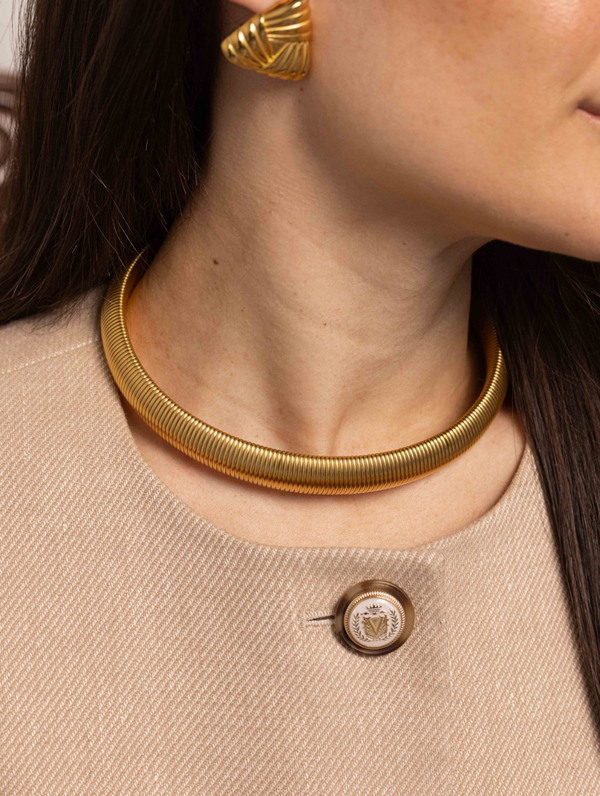 Gold Chunky Ribbed Choker