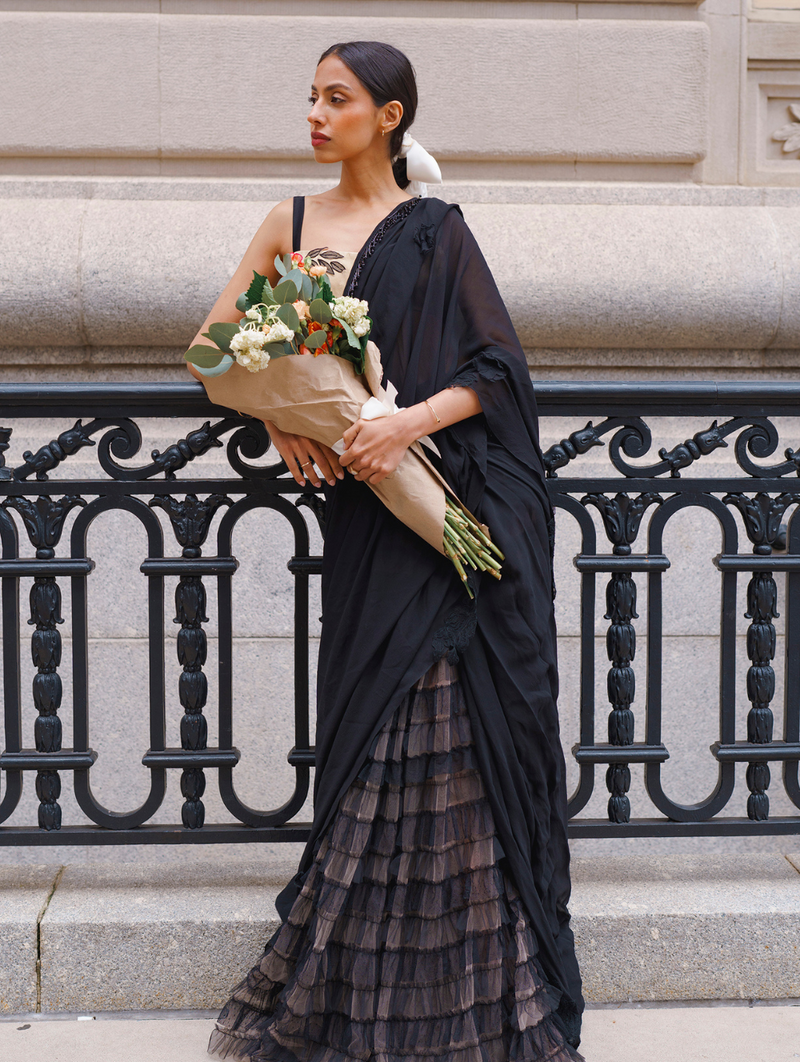 The Little Black Bow Sari