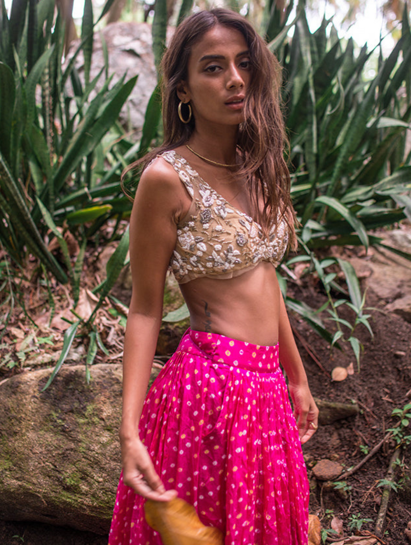 Pink Bandhini + Dupatta