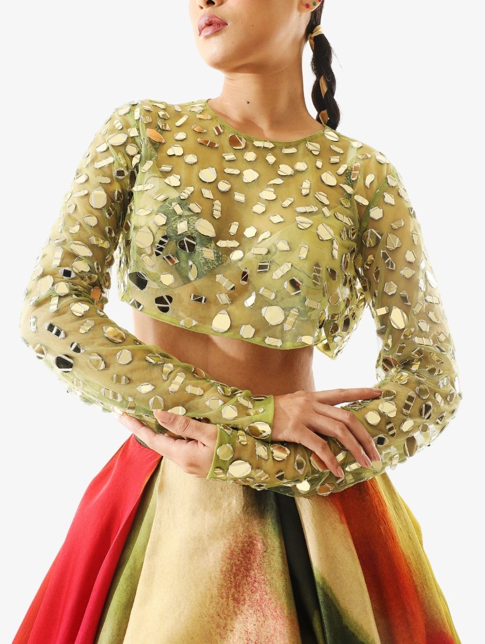 Rachel Printed Organza Lehenga | Special Price