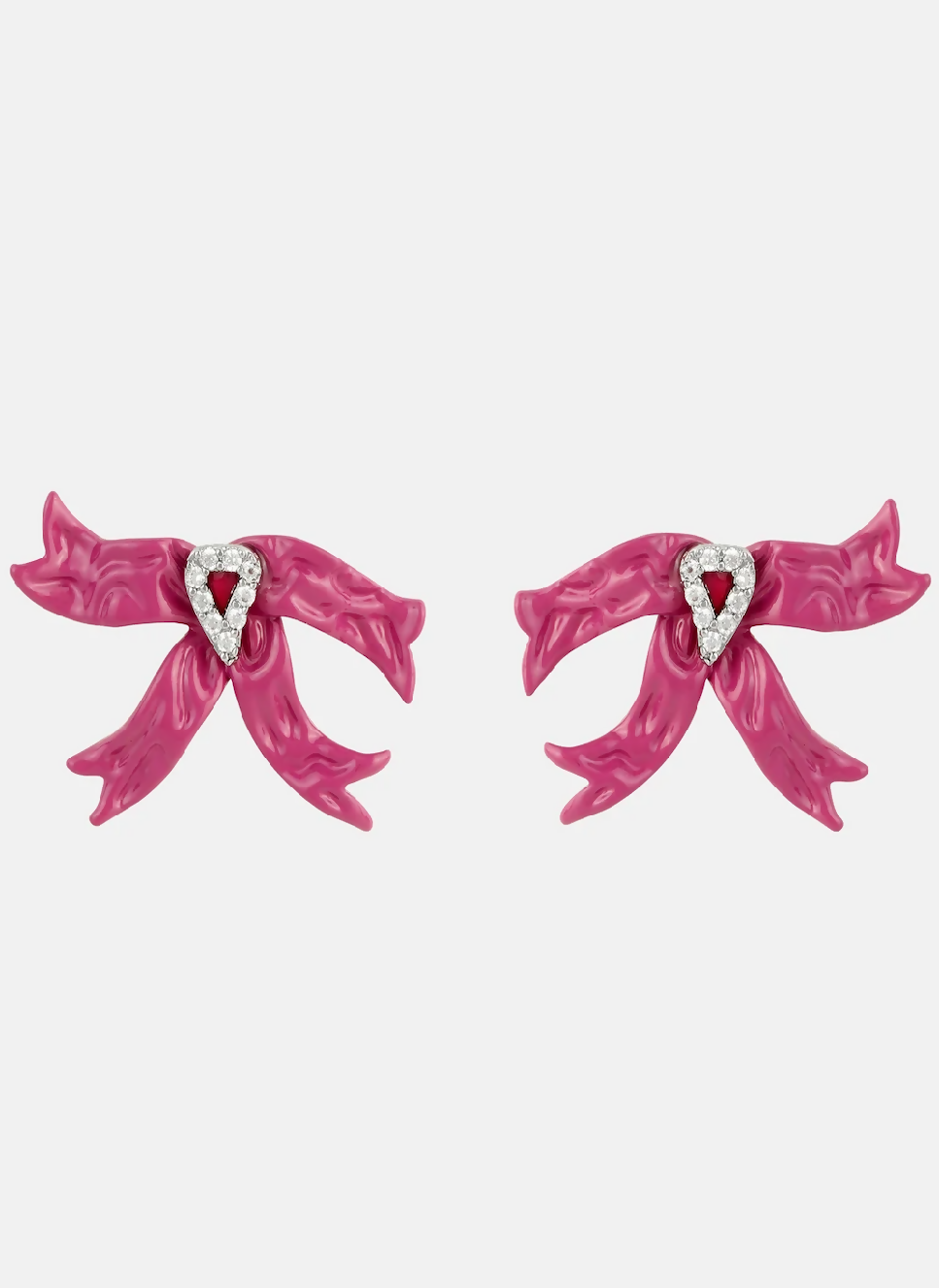 Solange Bow Studs - Pink