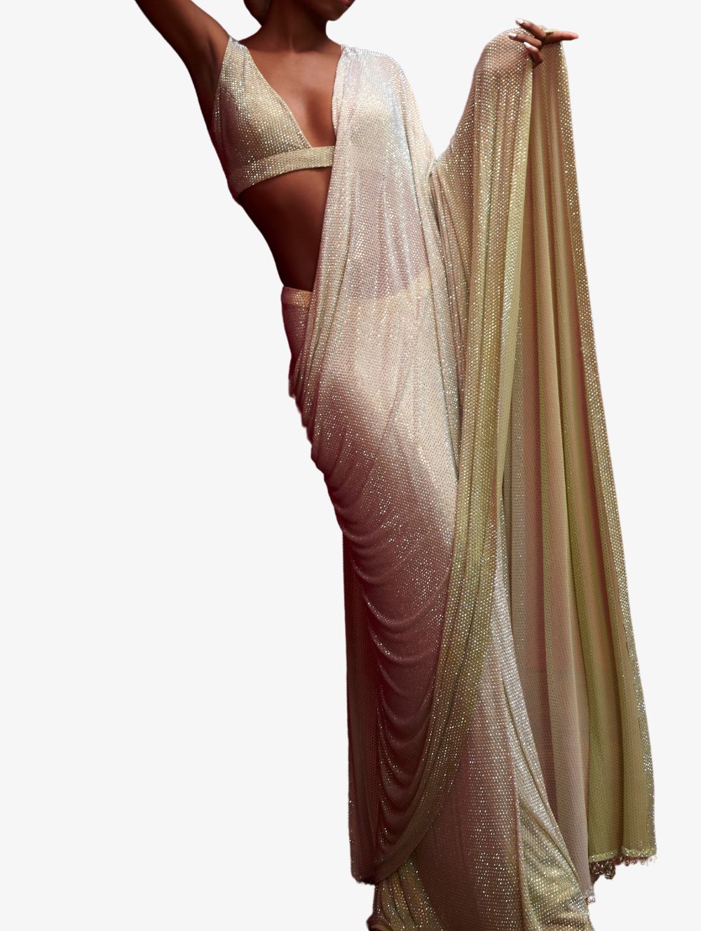 Ombre Crystal Cascade Saree