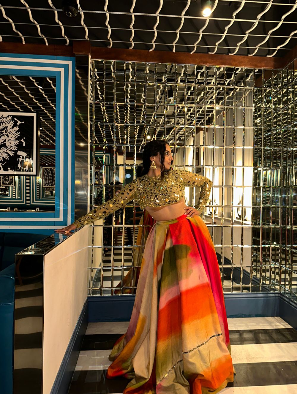 Rachel Printed Organza Lehenga | Special Price