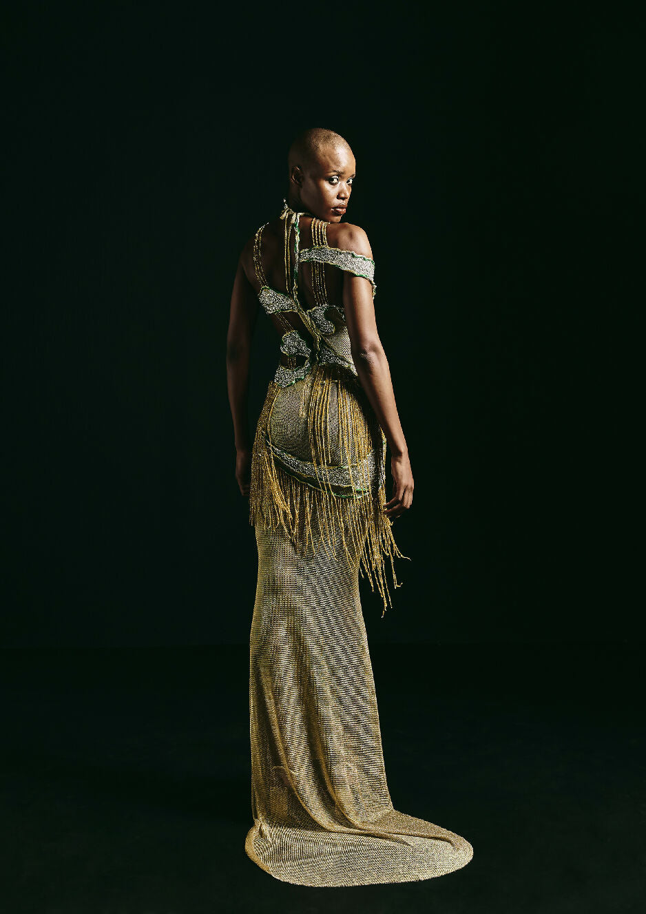 Gold Sequins Rain Gown