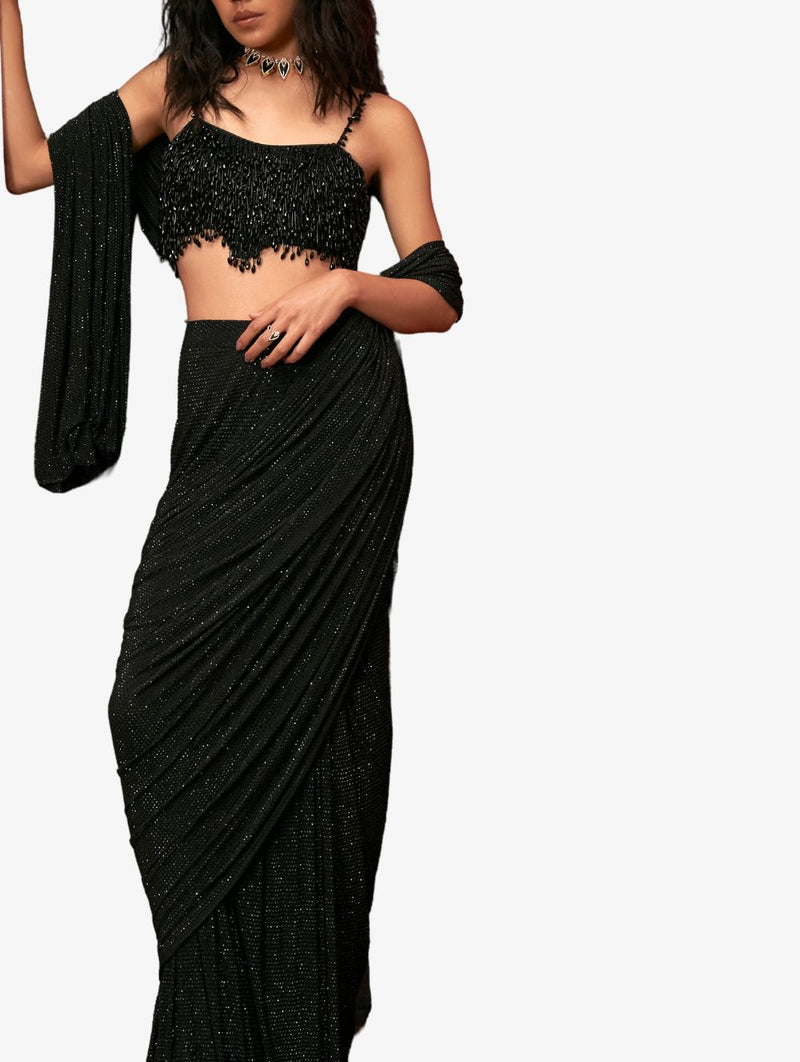 Obsidian Glam Saree