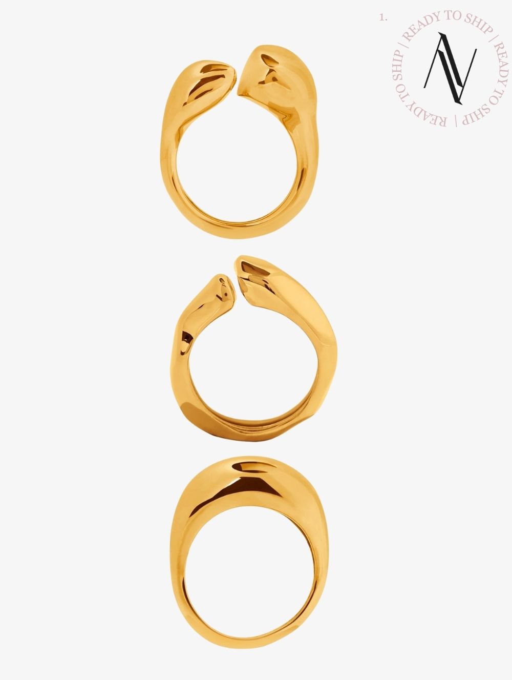 Stackable pebble rings | Ready to Ship