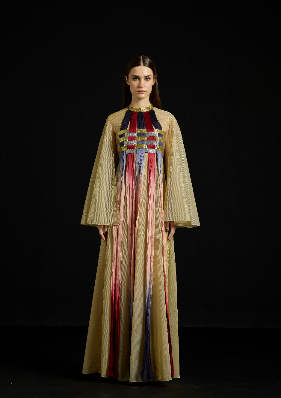 Interwoven Gradient Tulle Kaftan Dress
