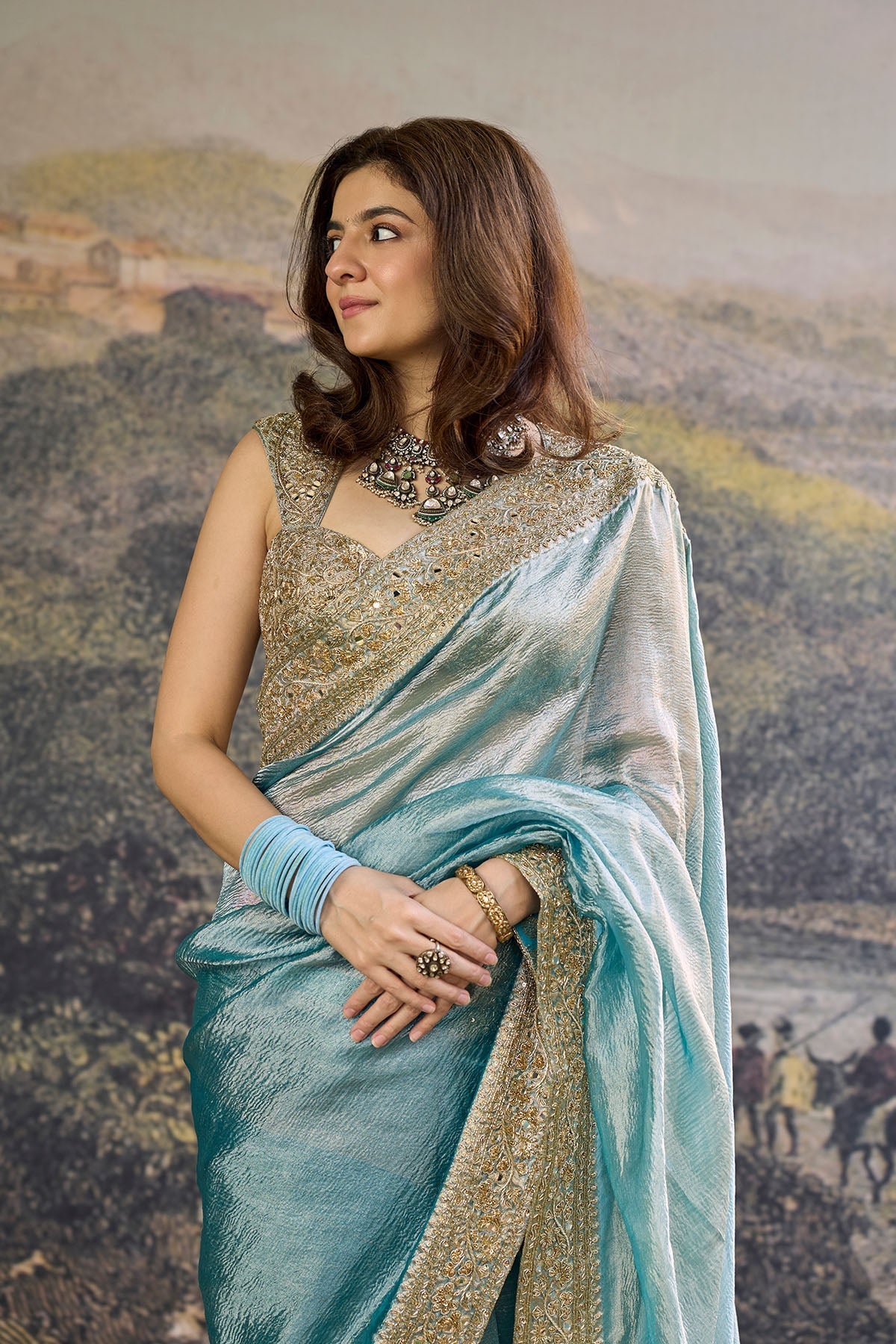 Shobhana Tissue Saree Set