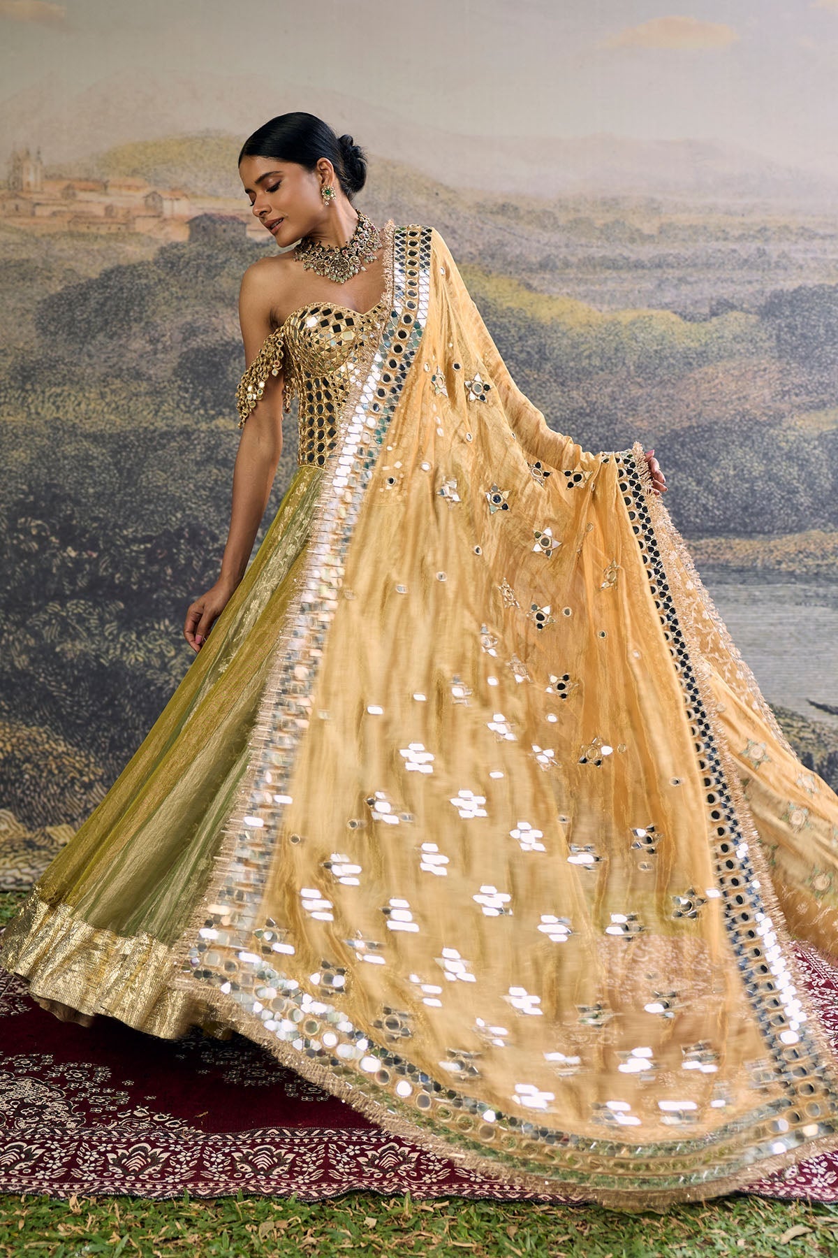 Hiranya Mirror Lehenga Set