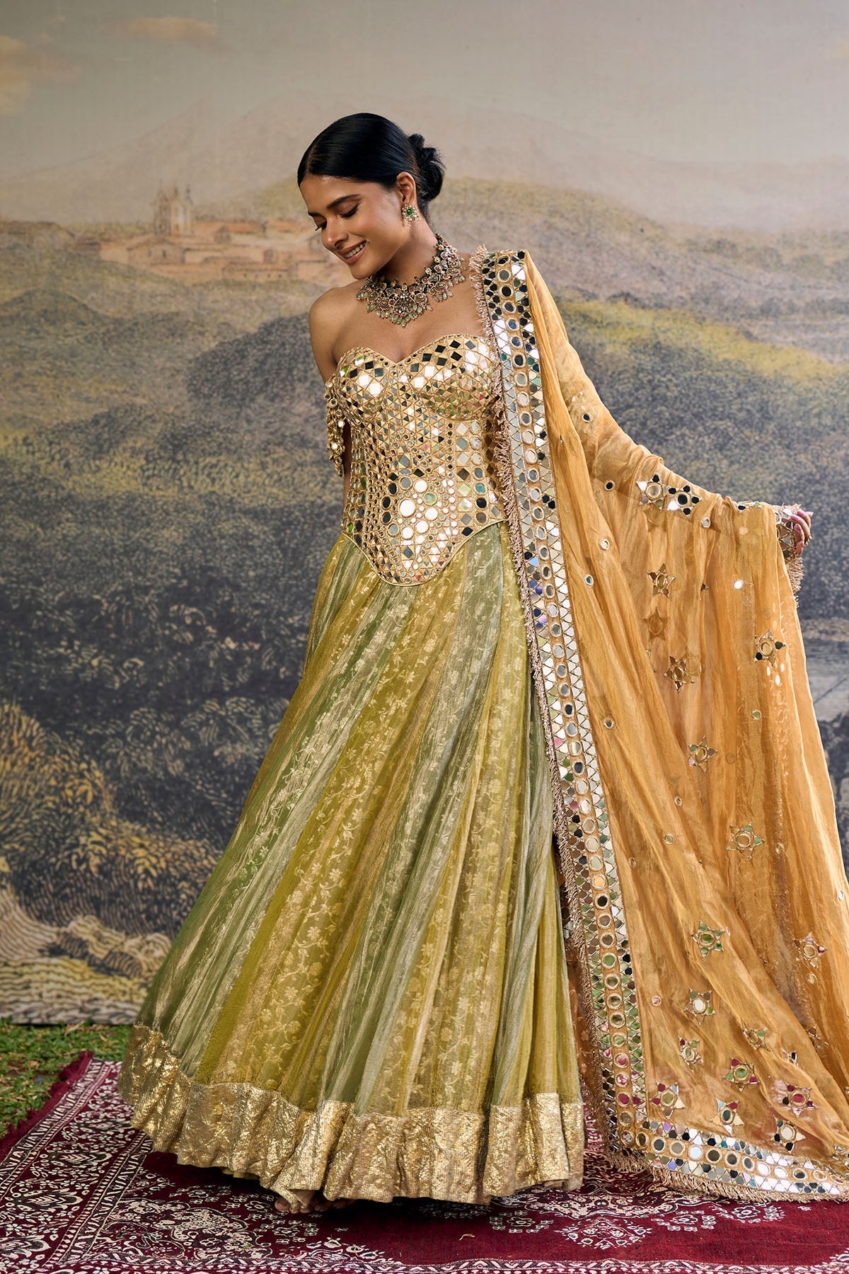 Hiranya Mirror Lehenga Set