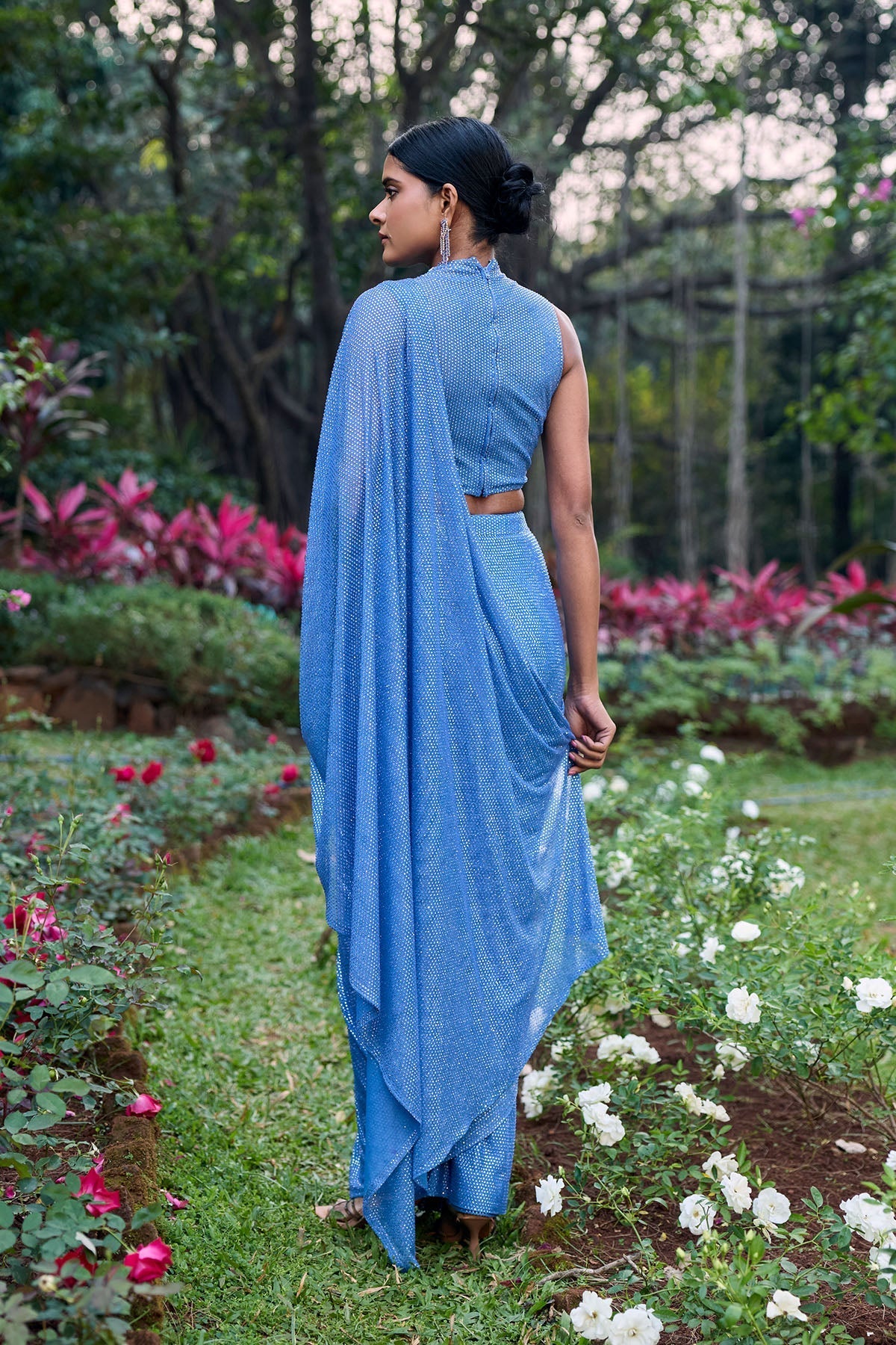 Neel Tara Crystal Saree Set