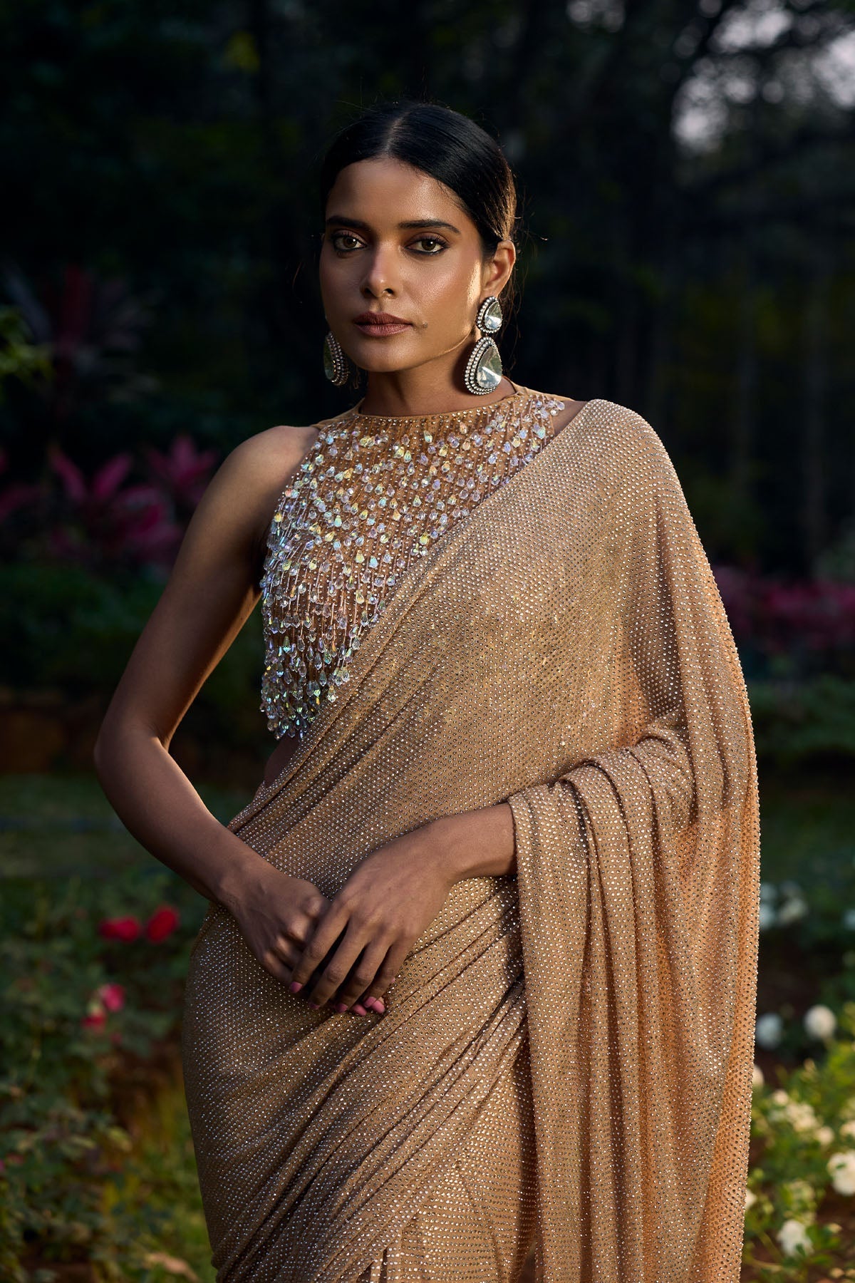 Kanak Tara Crystal Saree Set