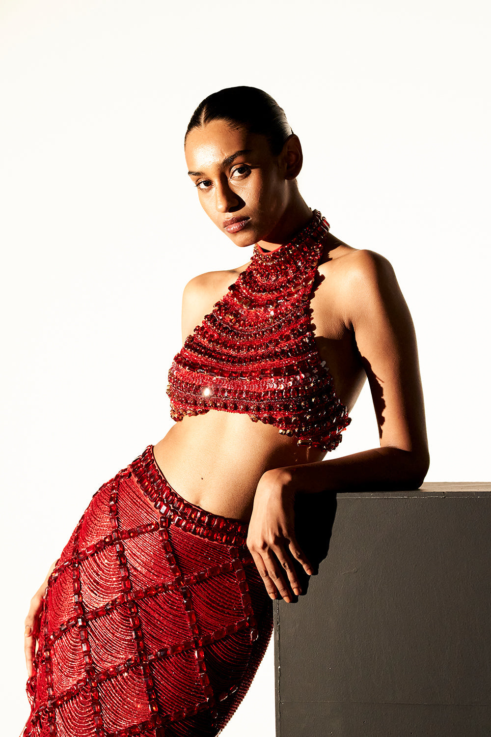 Scarlet Nile Embellished Crystal Skirt Top