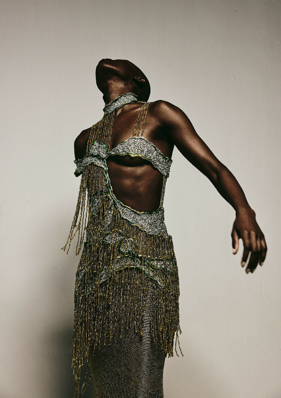 Gold Sequins Rain Gown