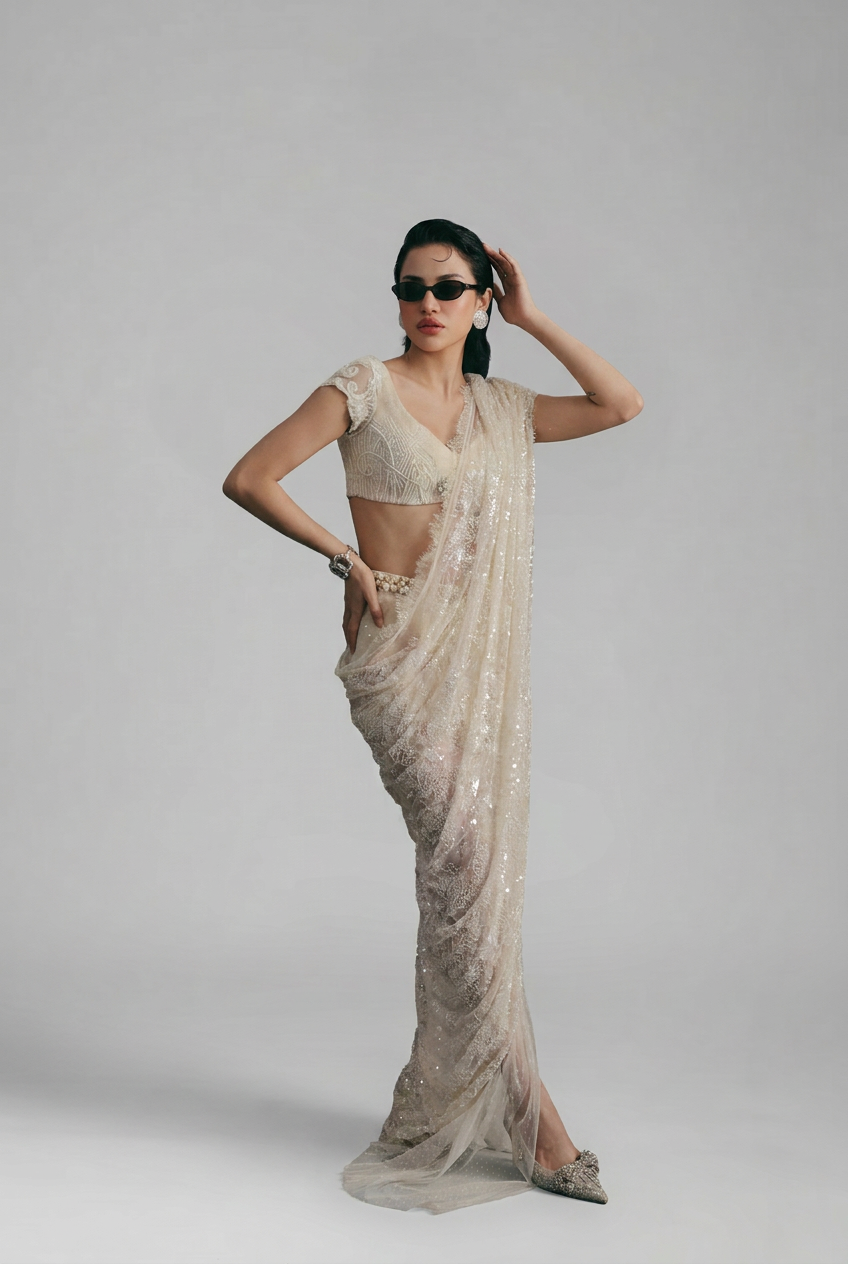 TIED WITH A BOW SHAPED SARI