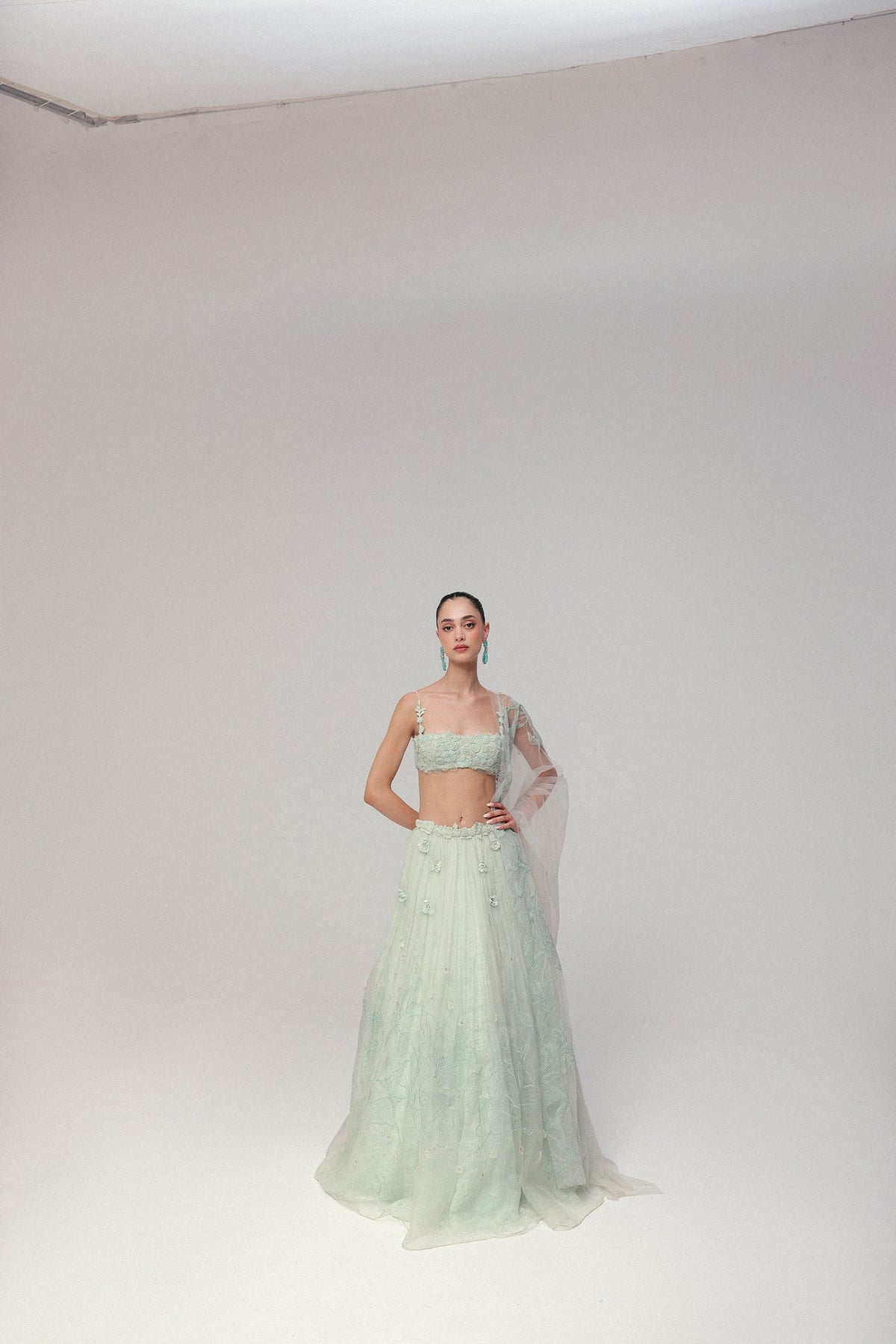 A CORNFLOWER BLUE LEHENGA